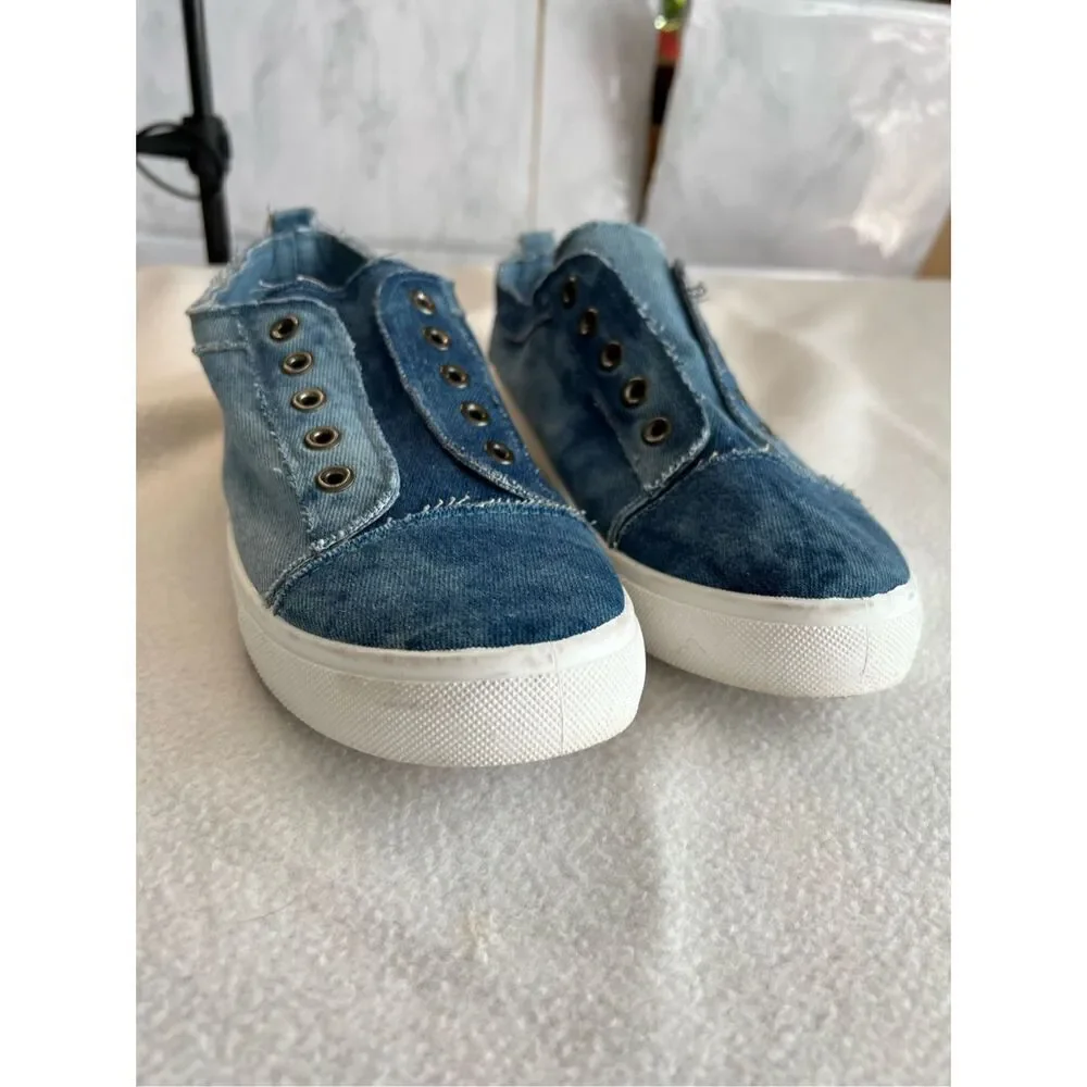 Bamboo Denim Slip on Athletic Shoes